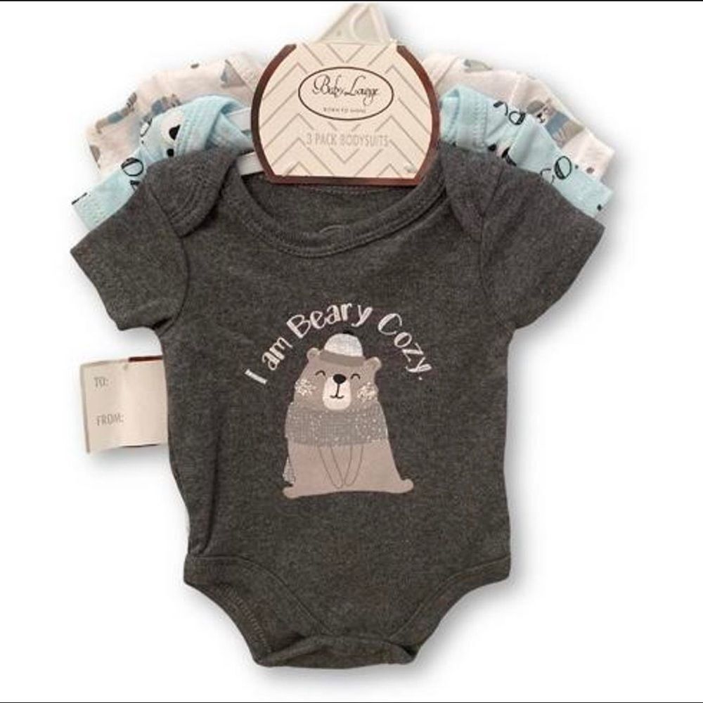 Baby onesies 3 pack body suits Blue Bear‎ Cozy Size 3-6 months